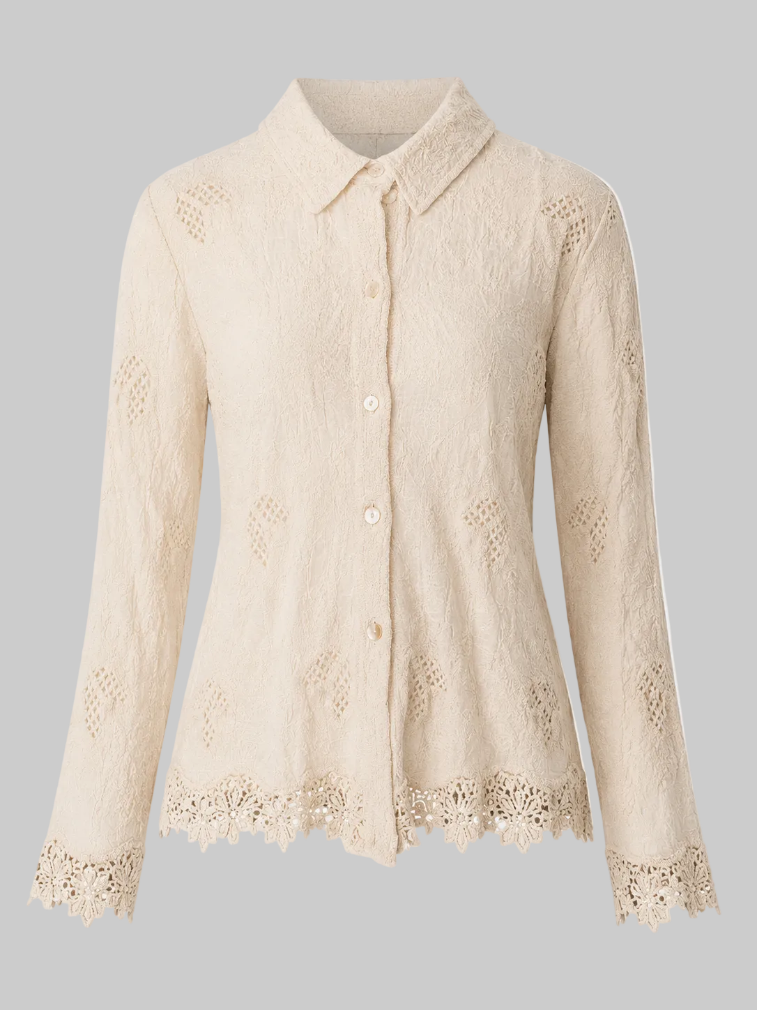 Women's lace shirt with openwork details