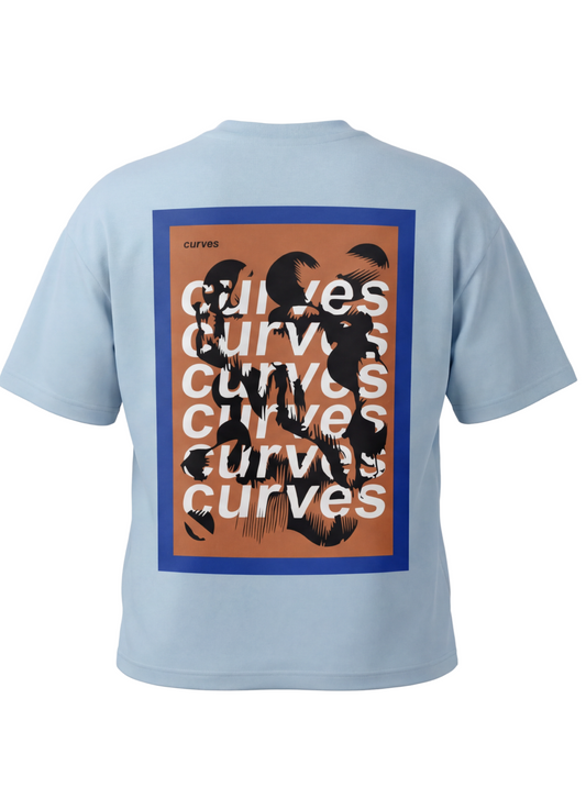 تيشيرت بطبعة مستطيلة كبيرة