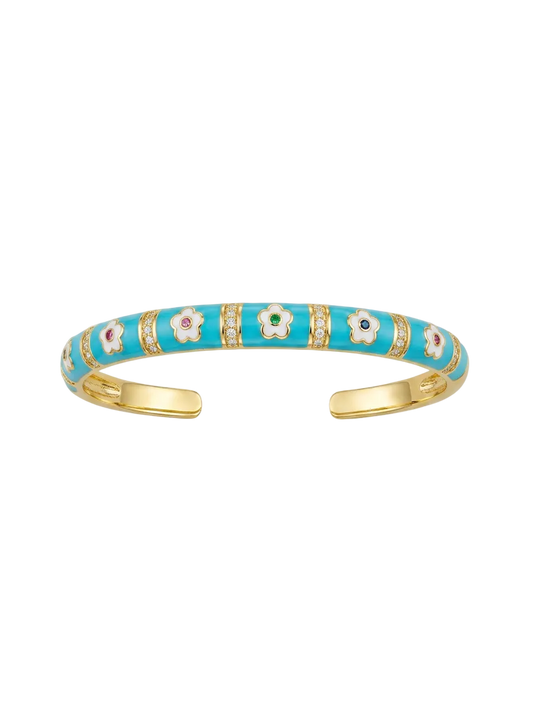 Pink bracelet with floral design