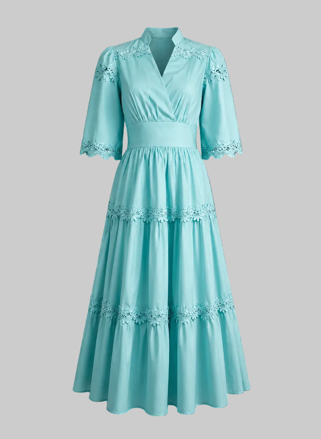 Elegant turquoise long dress for women