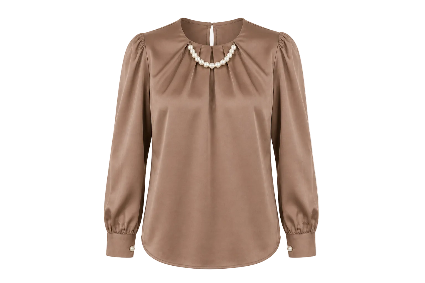 Soft open-neck blouse