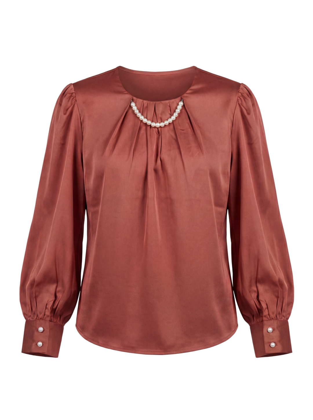 Soft open-neck blouse