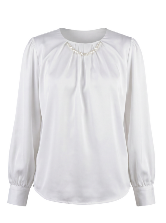 بلوزة ياقة مفتوحة ناعمة