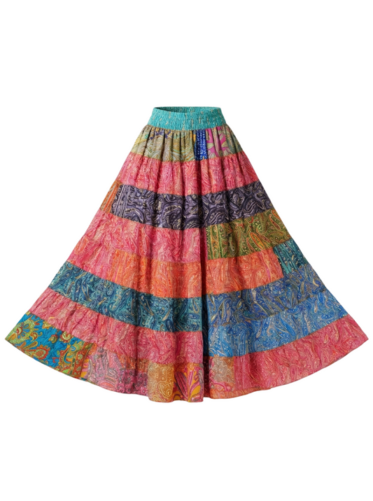 تنورة صيفية بطبقات مزخرفة