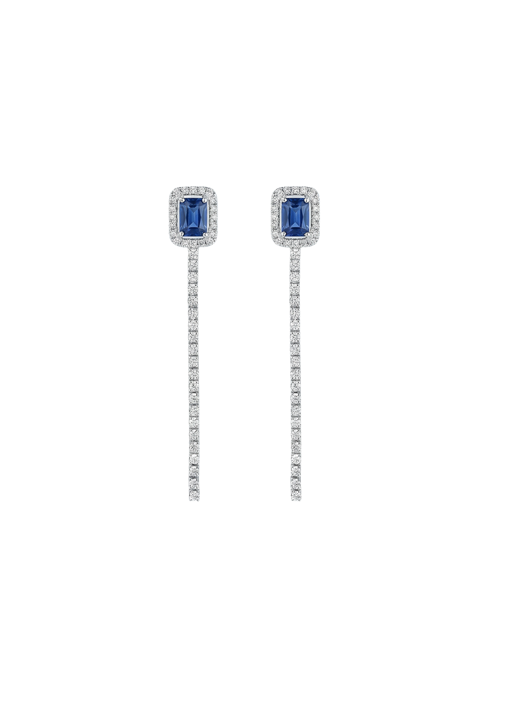 Long earrings with a distinctive stone
