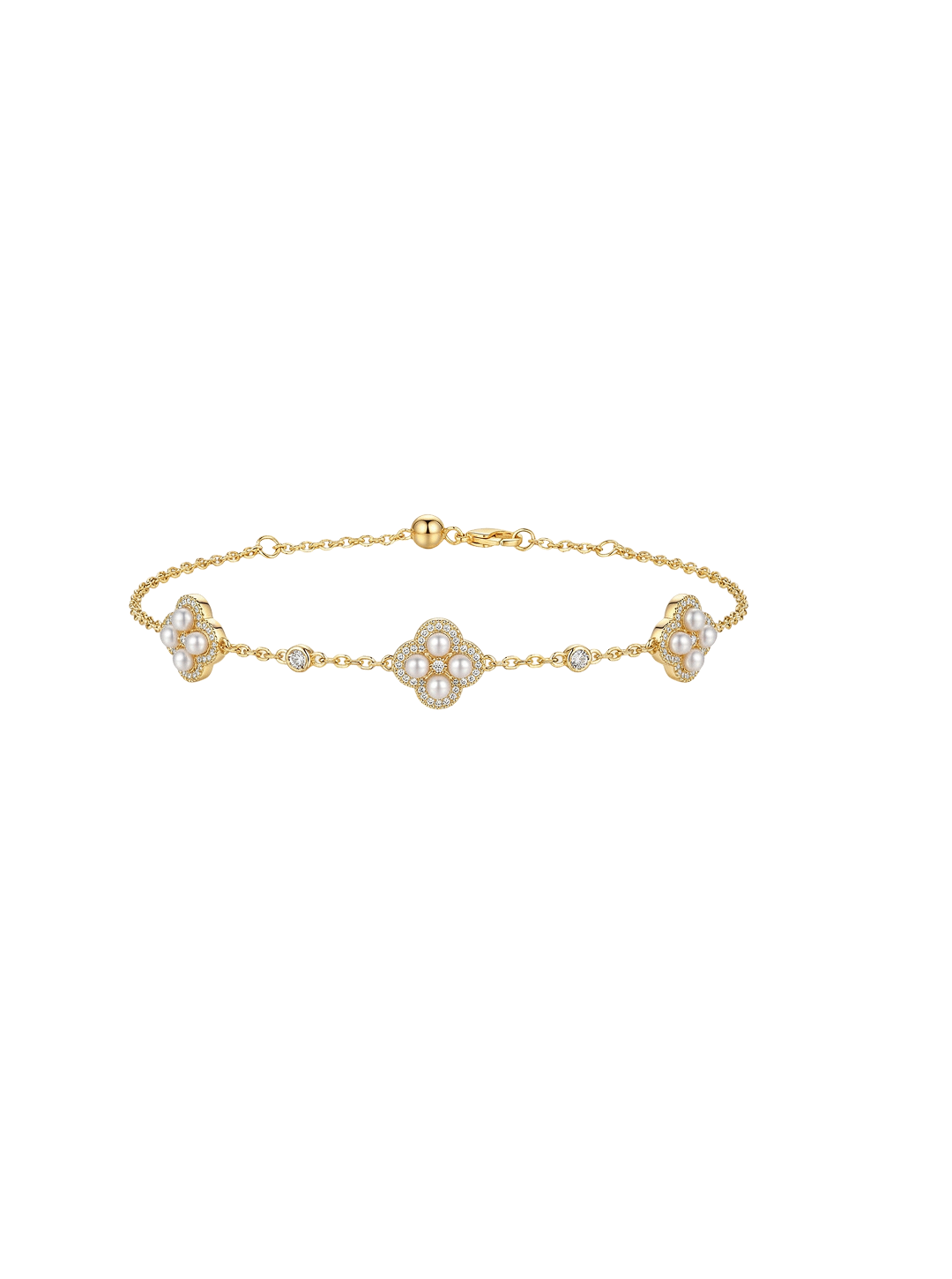 Embellished yellow gold bracelet