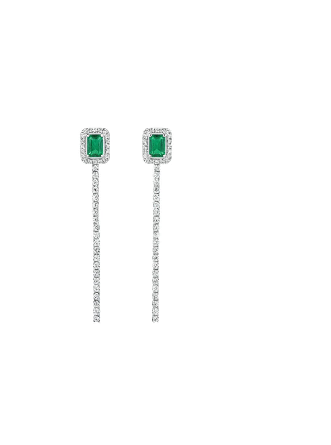 Long earrings with a distinctive stone