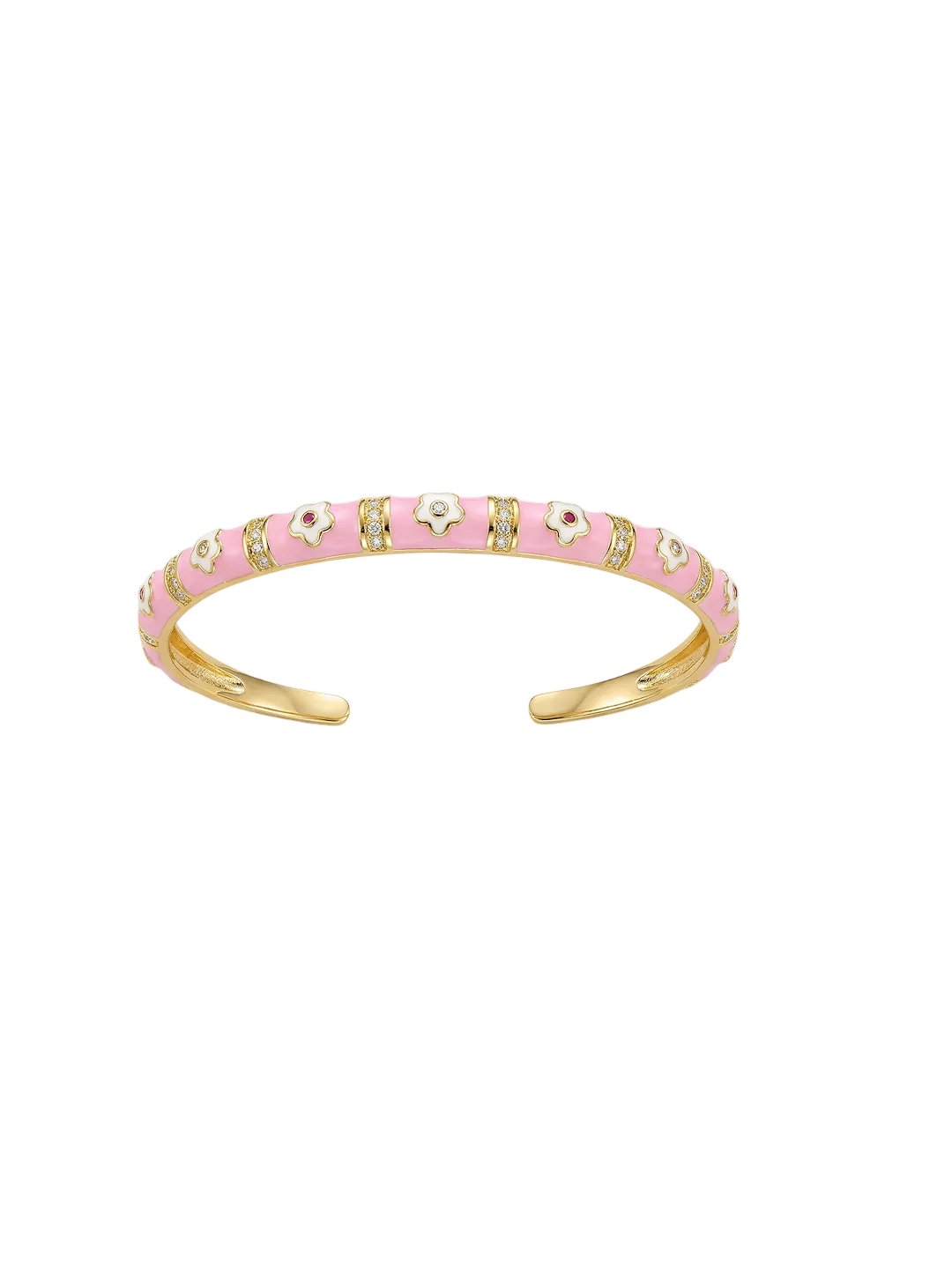 Pink bracelet with floral design