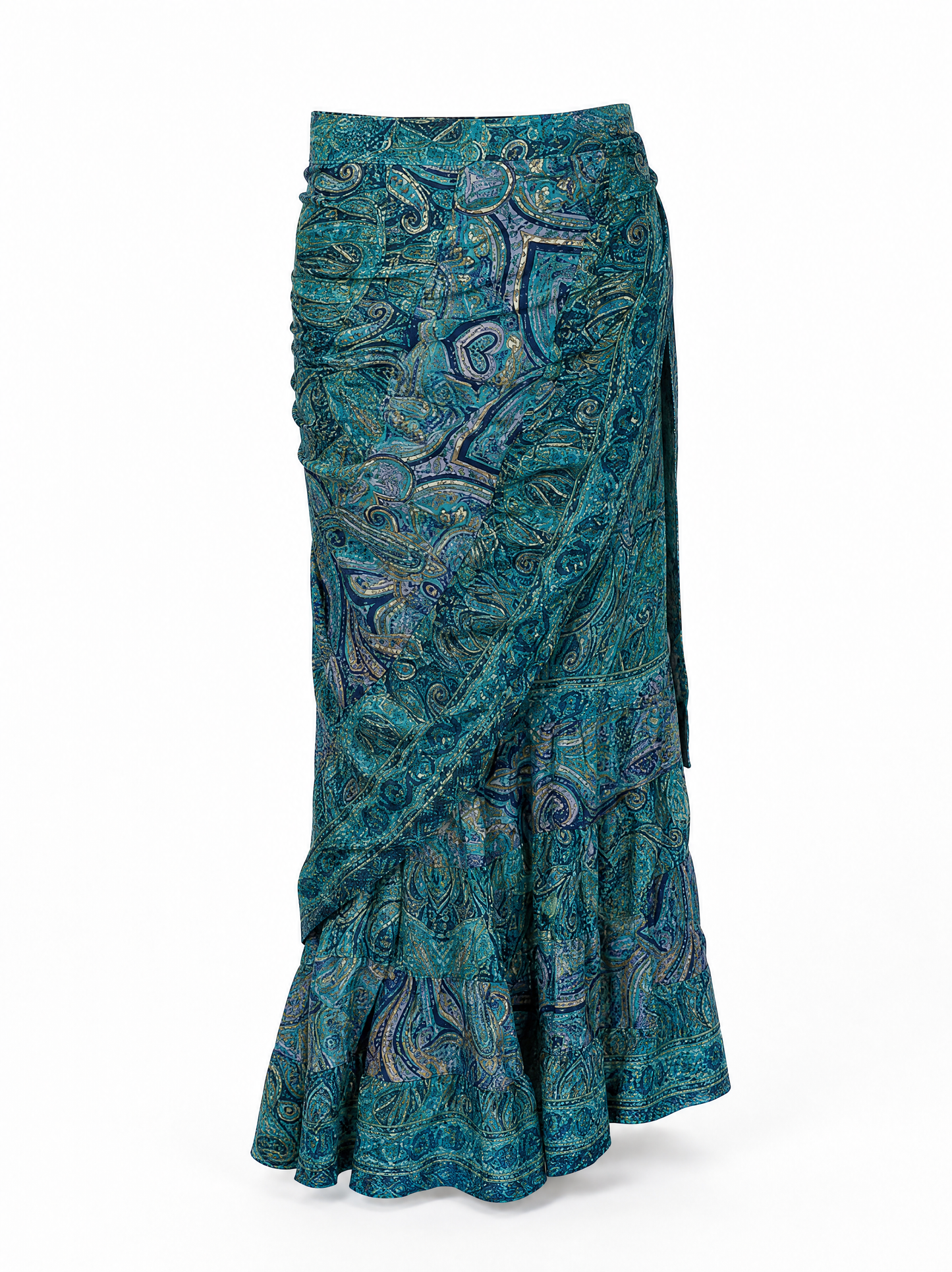 Printed Maxi Wrap Skirt