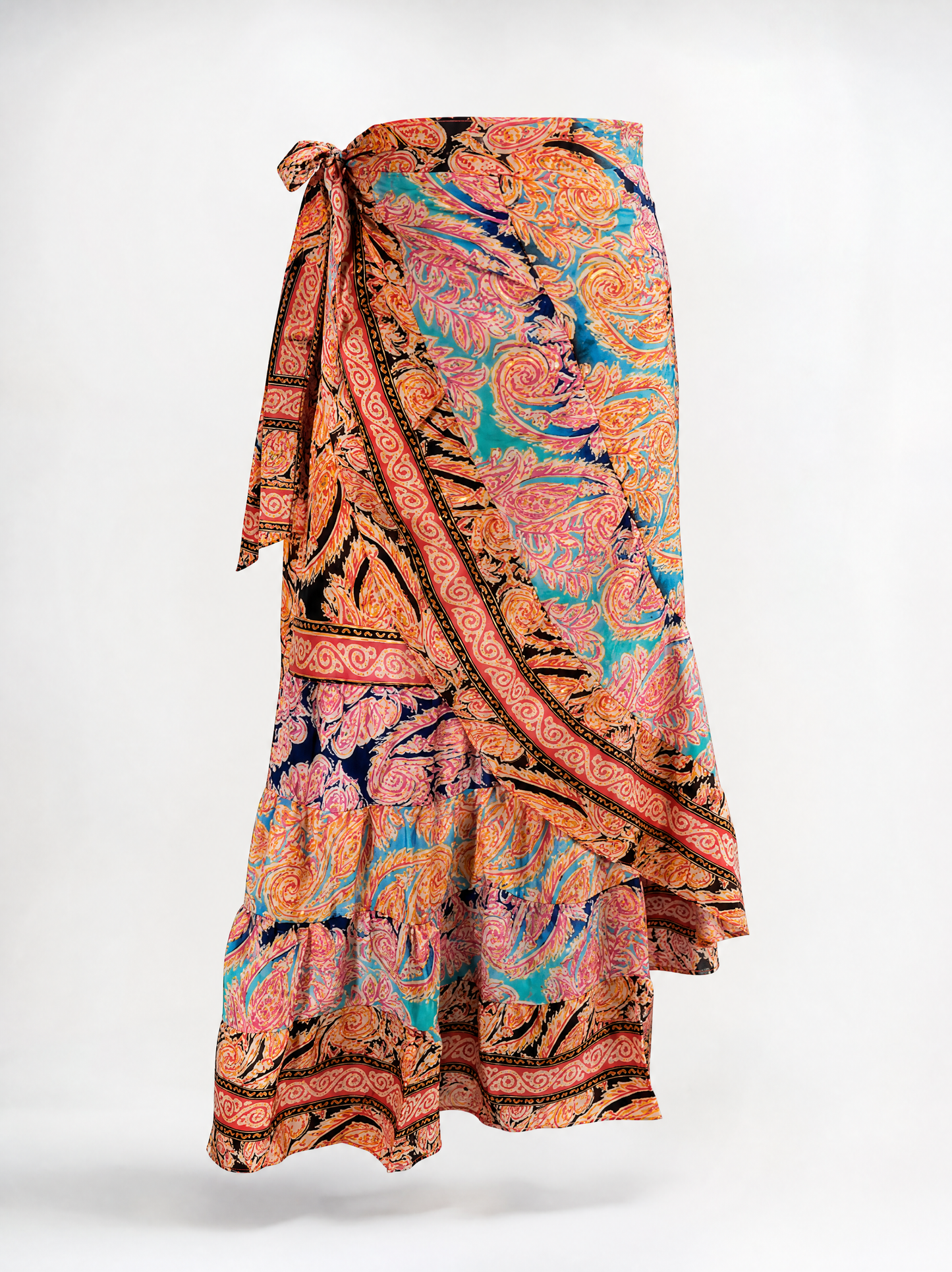 Printed maxi wrap skirt