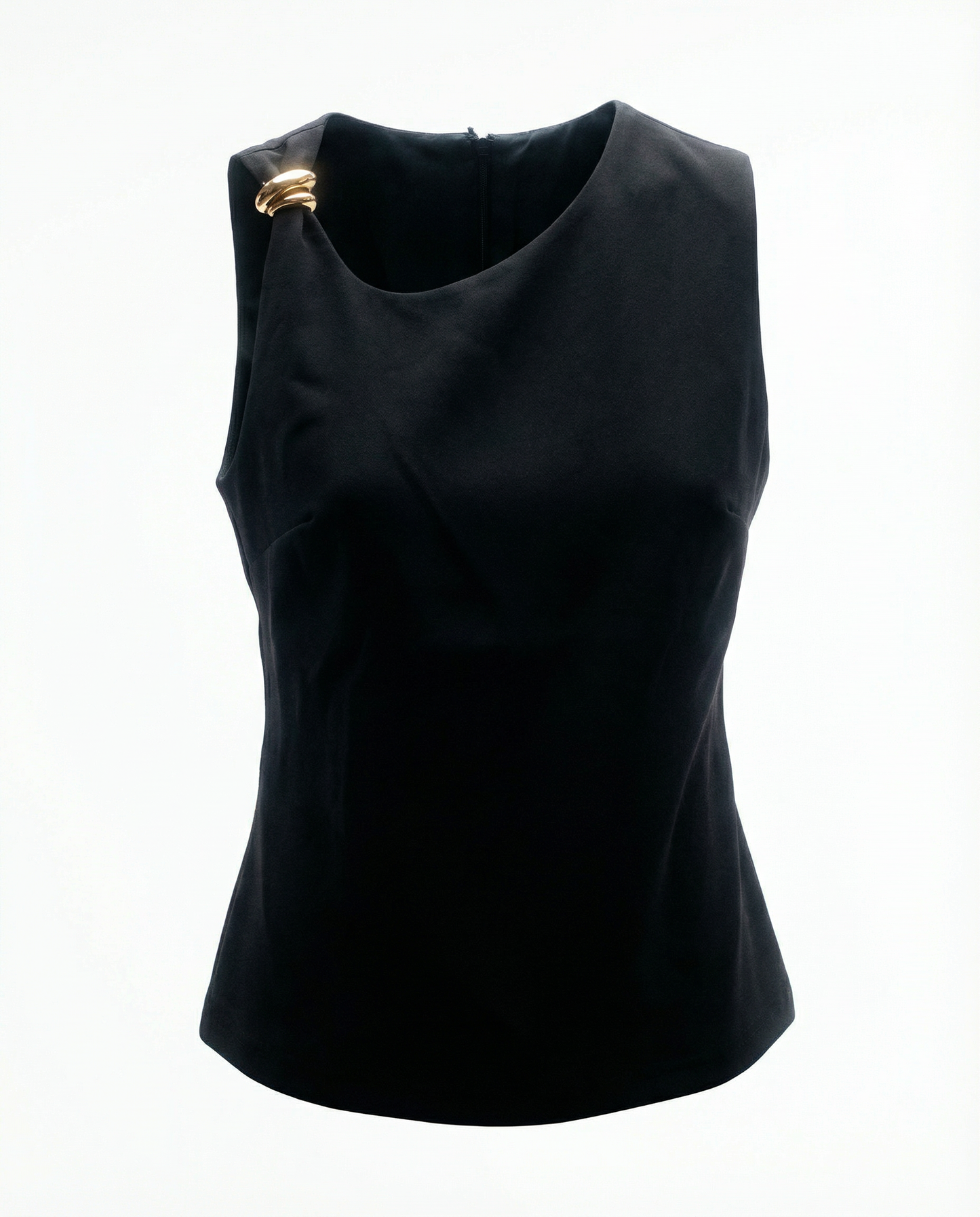 Sleeveless blouse with metallic details