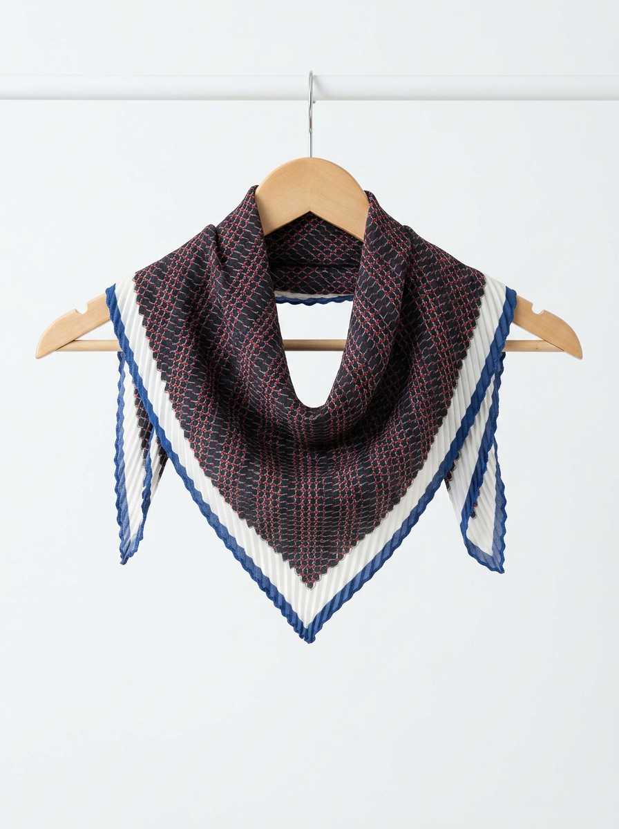 Elegant Geometric Pattern Bandana with Double Border