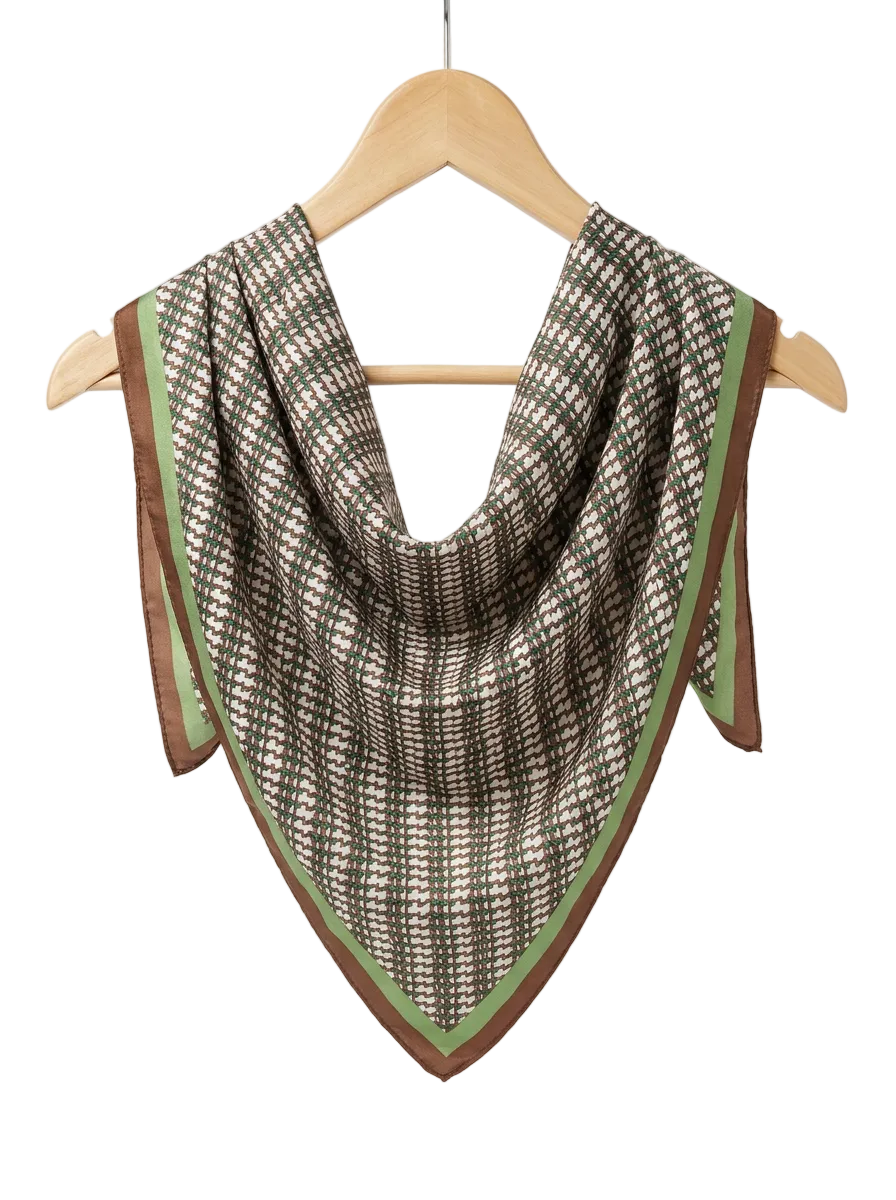Elegant Geometric Pattern Bandana with Double Border