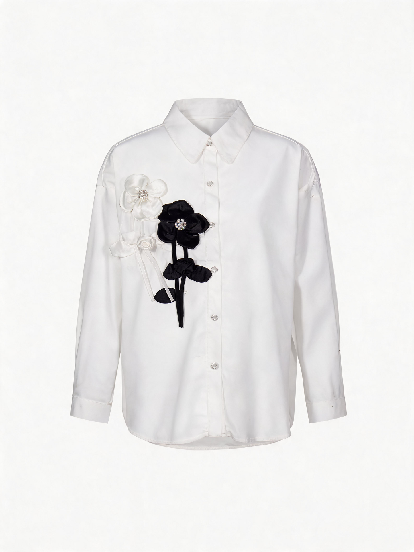 Elegant women's shirt adorned with flowers