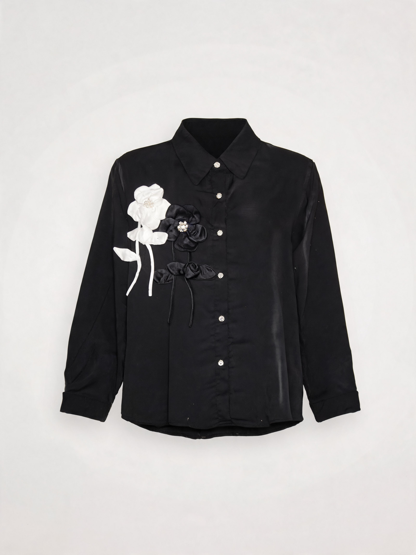 Elegant women's shirt adorned with flowers